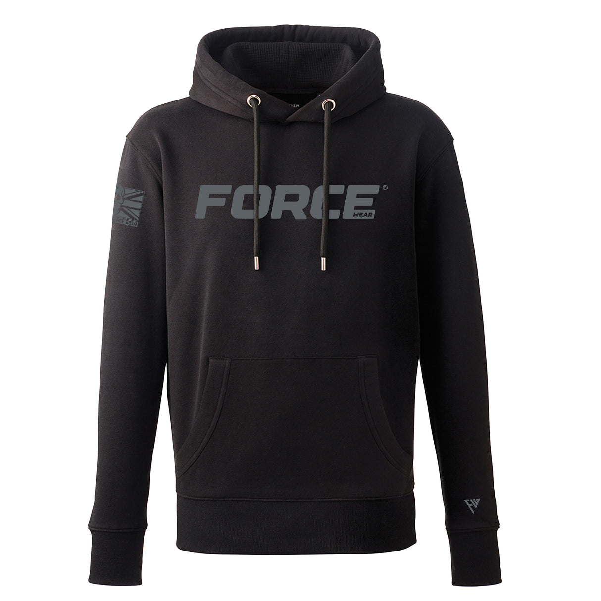 FORCE LUX UJ GUN METAL ON BLACK HOODIE