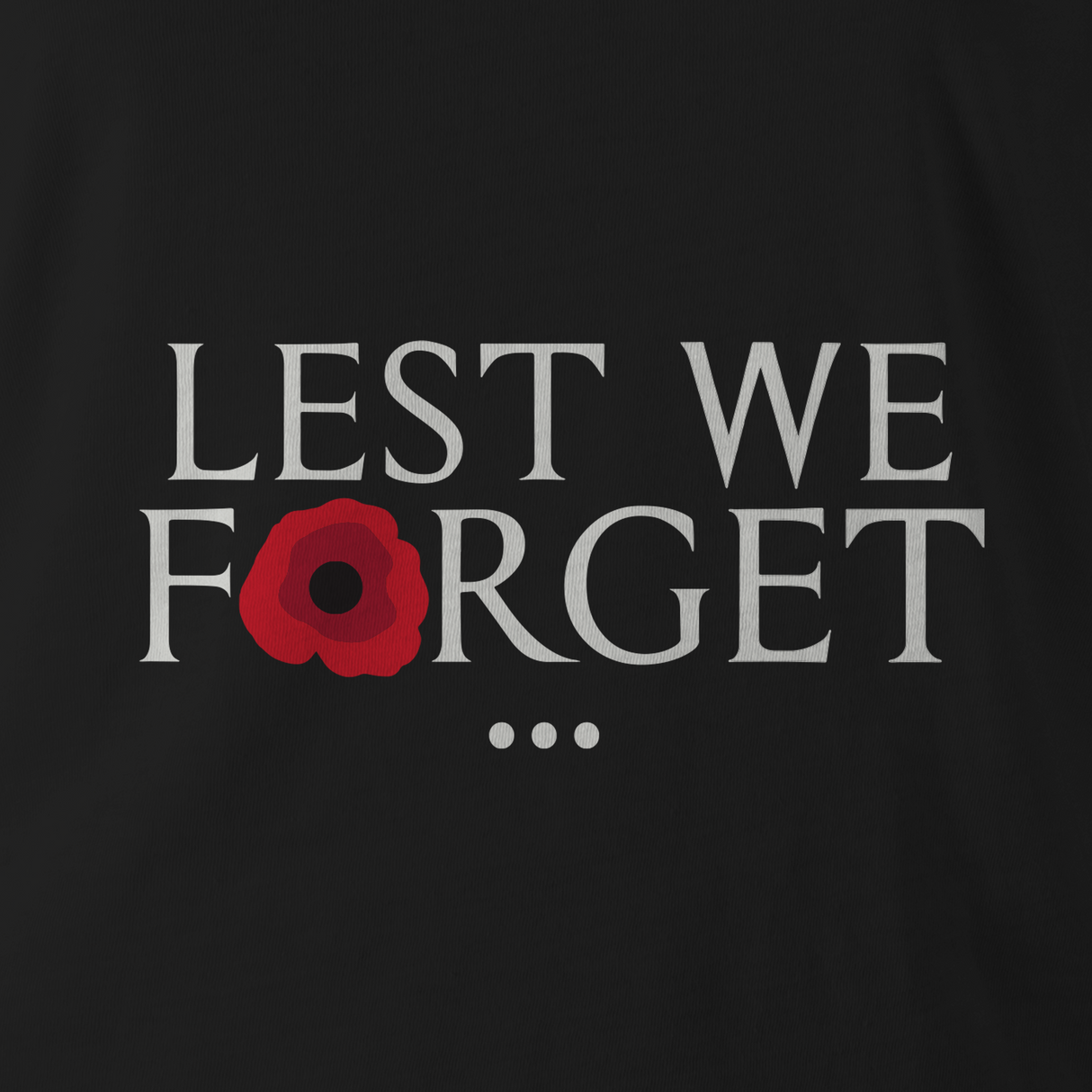 LEST WE FORGET WHT INK TAG HOODIE - BLACKOUT