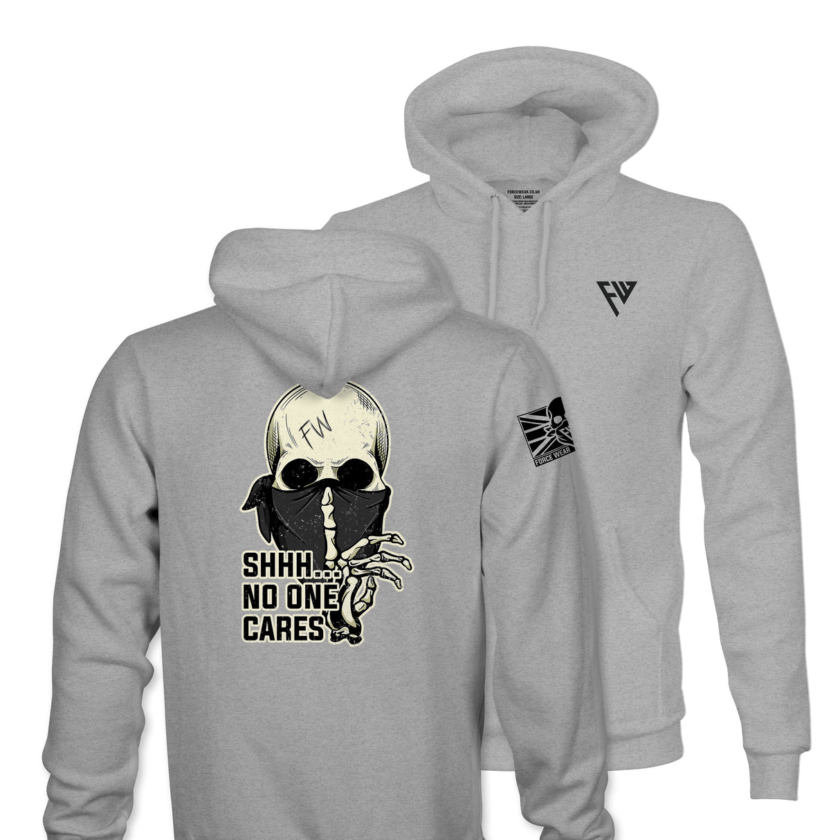 NO ONE CARES TAG & BACK HOODIE