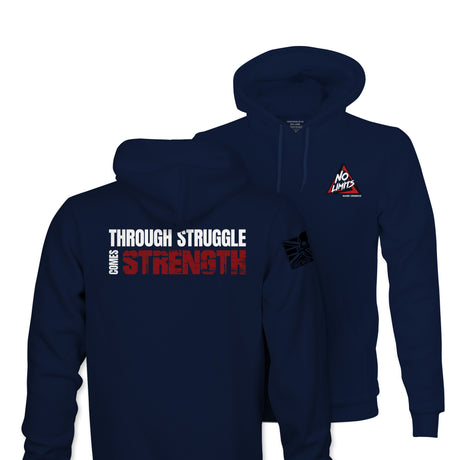 THROUGH STRUGGLE COMES STRENGTH WHITE INK TAG & BACK HOODIE