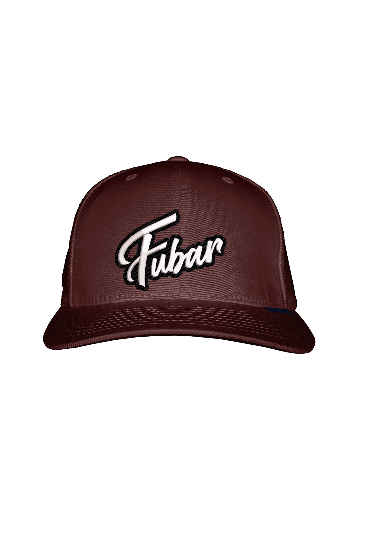 FUBAR WHITE STITCH-STYLE™️ - MESH BACK SNAPBACK