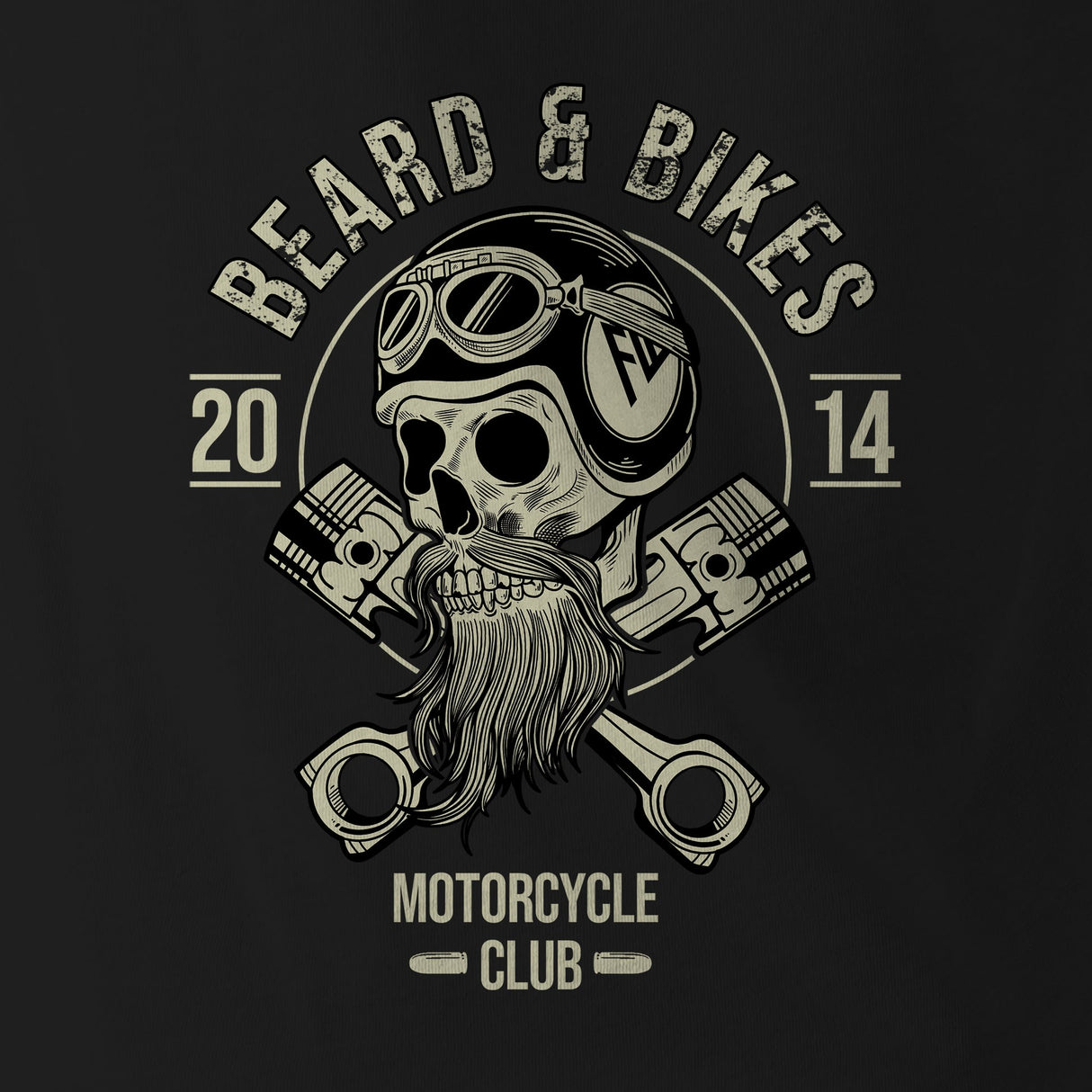 BEARD & BIKES BACK ONLY - Force Wear HQ - T-SHIRTS