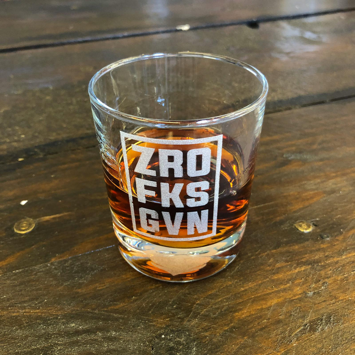 'ZRO FKS GVN' WHISKEY GLASS - Force Wear HQ