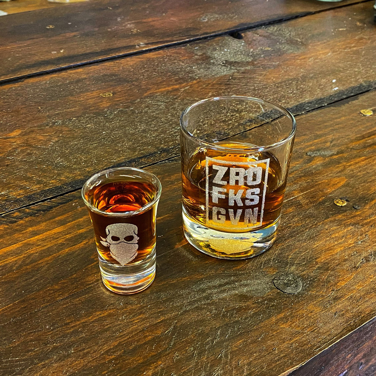 'ZRO FKS GVN' WHISKEY & SHOT SET - Force Wear HQ