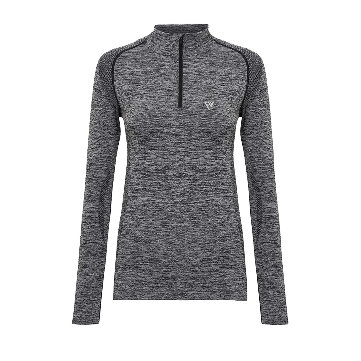 WOMENS SEAMLESS 1/4 ZIP TOP CHARCOAL - Force Wear HQ