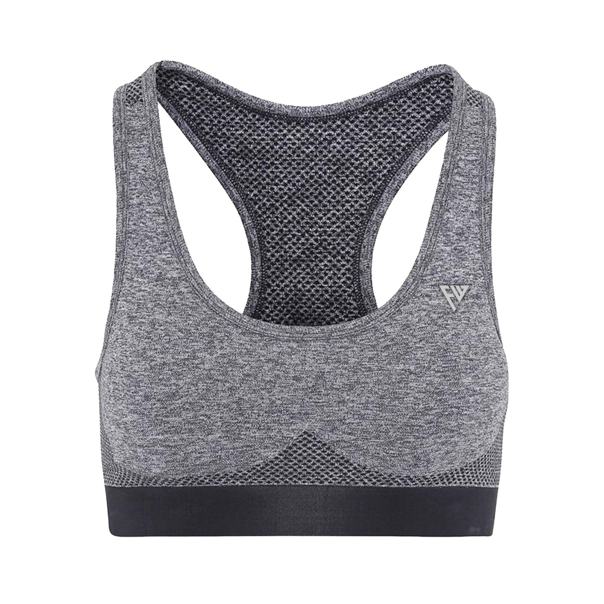 WOMENS SEAMLESS SCULPT BRA CHARCOAL - Force Wear HQ