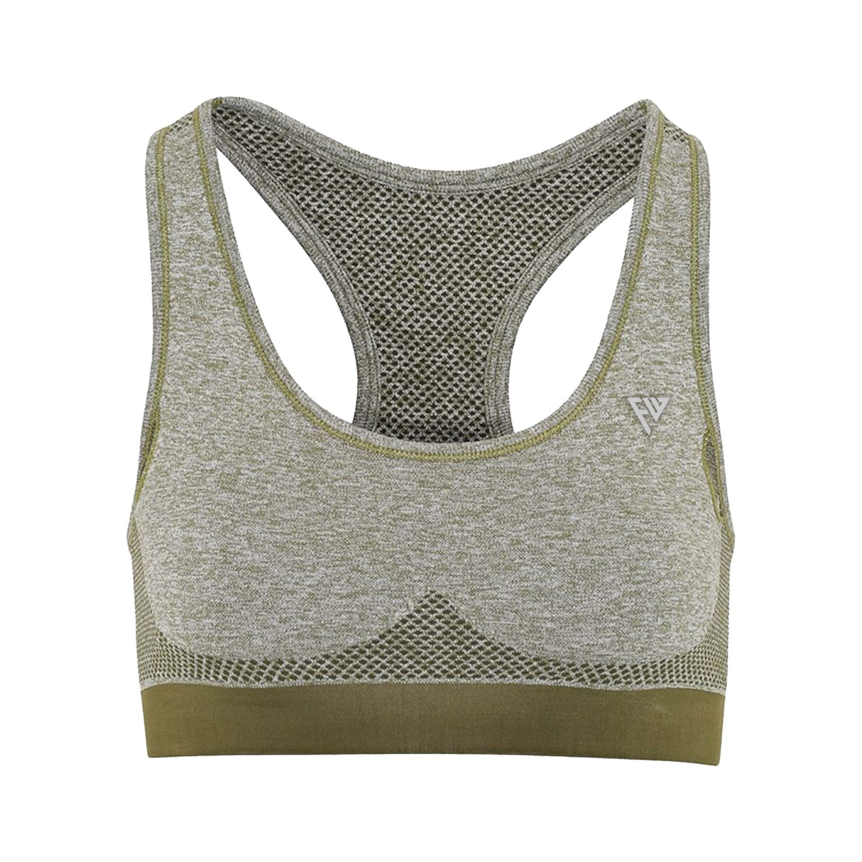 WOMENS SEAMLESS SCULPT BRA OLIVE - Force Wear HQ