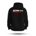 ACTION OVER EXCUSES TAG & BACK WHITE INK ED HOODIE
