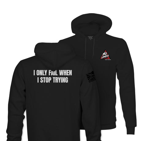 I ONLY FAIL WHITE INK TAG & BACK HOODIE