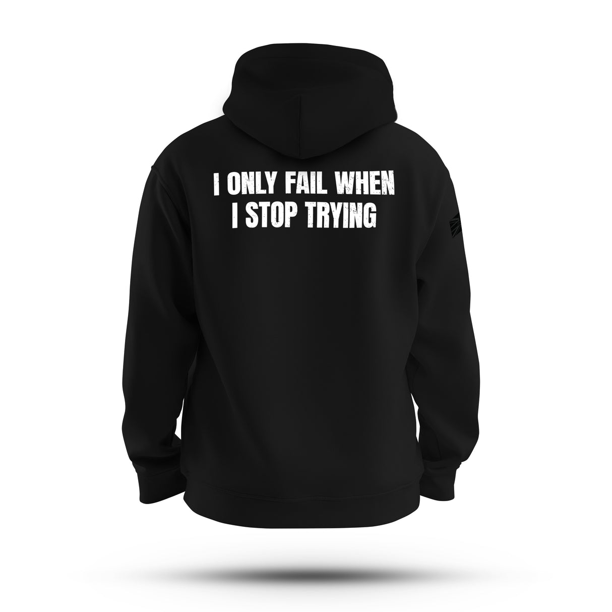 I ONLY FAIL WHITE INK TAG & BACK HOODIE
