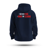 I NEVER FAIL WHITE INK TAG & BACK HOODIE