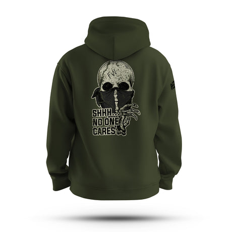 NO ONE CARES TAG & BACK HOODIE