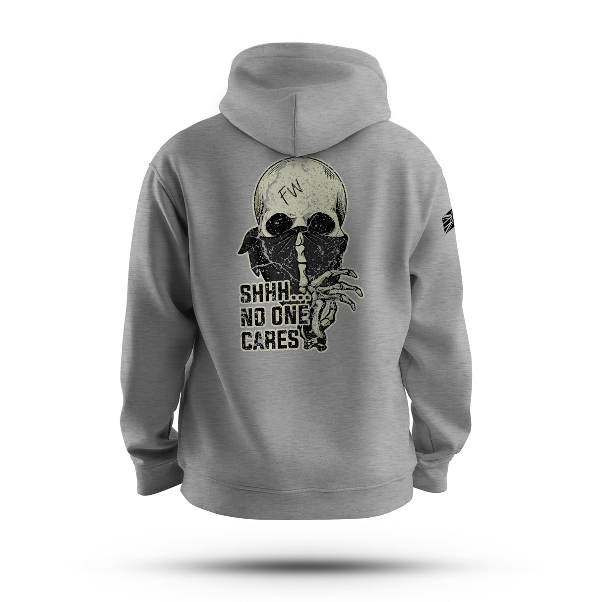 NO ONE CARES TAG & BACK HOODIE