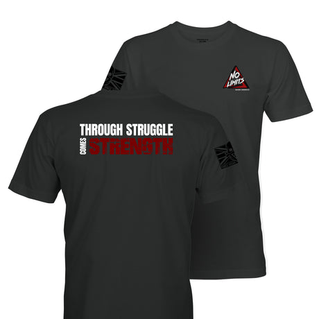 THROUGH STRUGGLE COMES STRENGTH WHITE INK TAG & BACK