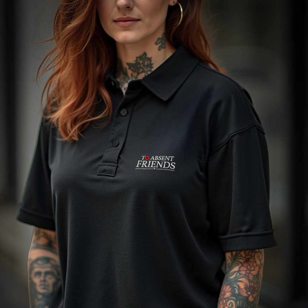 TO ABSENT FRIENDS V2 "BONE" TAG POLO - BLACKOUT