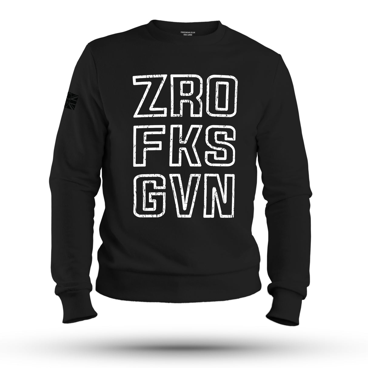 ZRO FKS GVN  WHT INK BANNER SWEAT