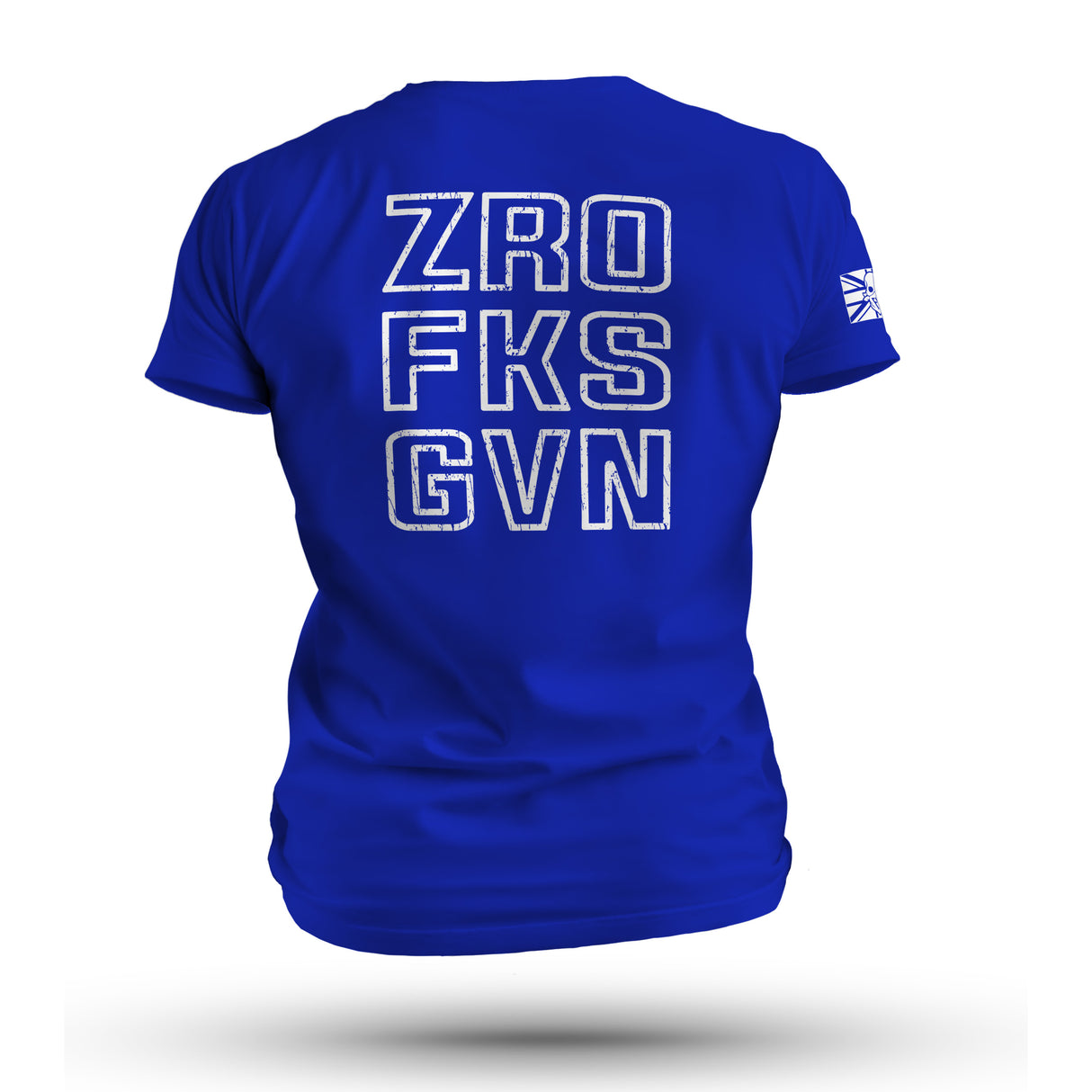 ZRO FKS GVN WHT ON BLUE