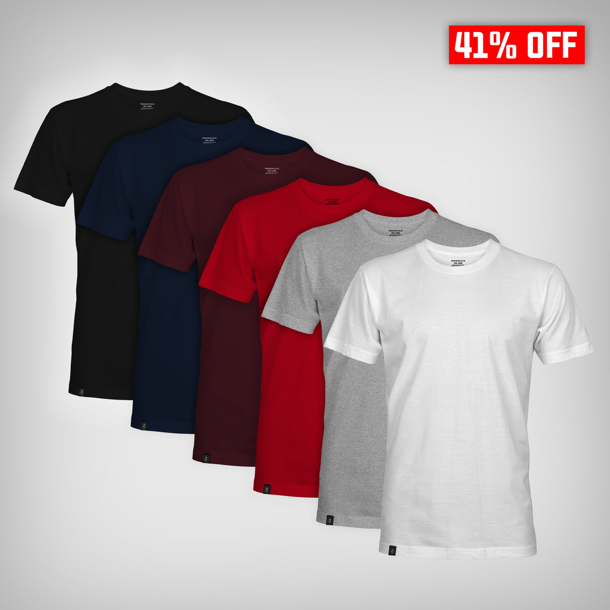 6 PACK CREW T-SHIRT / MIX (UP TO 5XL) - Force Wear HQ - T-SHIRTS