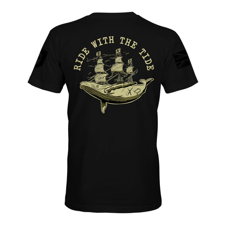RIDE WITH THE TIDE BACK ONLY - Force Wear HQ - T-SHIRTS