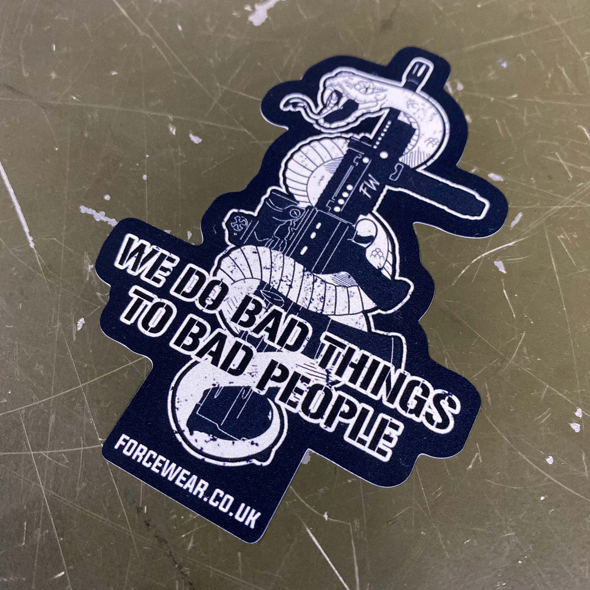 WE DO BAD THINGS STICKER 308 - Force Wear HQ