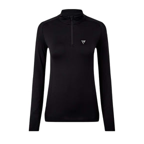 WOMENS SEAMLESS 1/4 ZIP TOP BLACK - Force Wear HQ