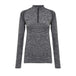 WOMENS SEAMLESS 1/4 ZIP TOP CHARCOAL - Force Wear HQ