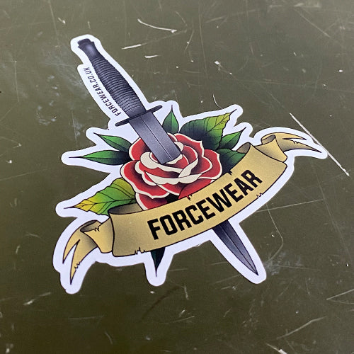 DAGGER THROUGH ROSE STICKER 199 - Force Wear HQ